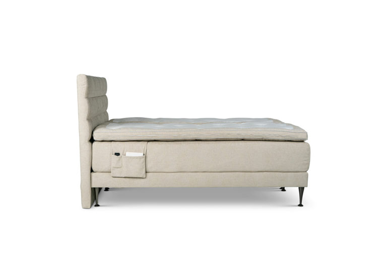 In picture: Adjustable A20 bed 2x90x200cm. Top Mattress: Heaven. Headboard: Relax. Fabric: Next 105. Leg: 125.