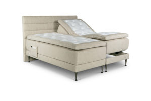 In picture: Adjustable A20 bed 2x90x200cm. Top Mattress: Heaven. Headboard: Relax. Fabric: Next 105. Leg: 125.