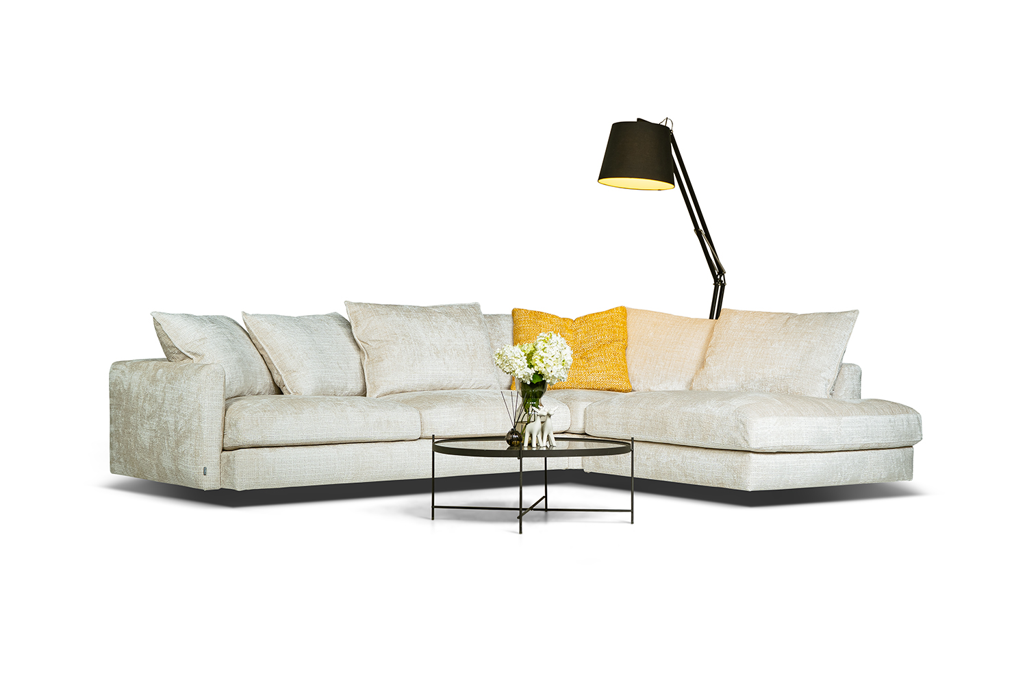 In picture: Band Open End Right. Fabric: Urban 3402.