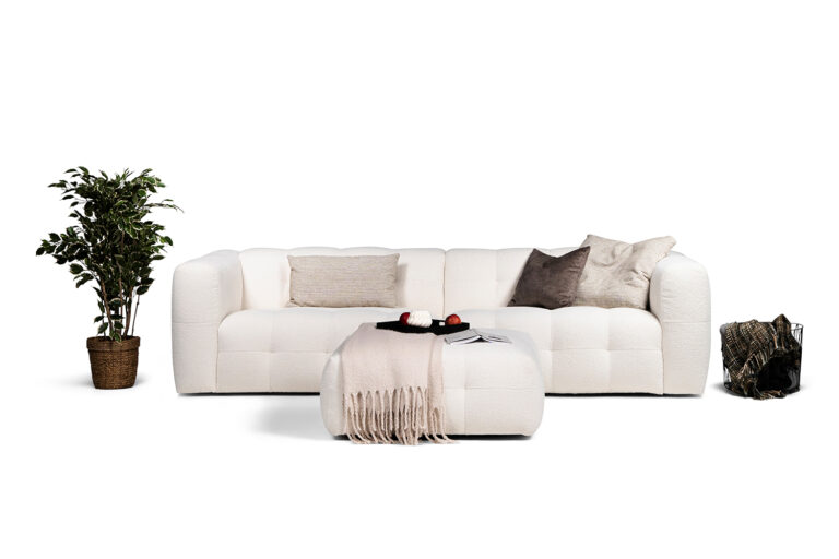 In picture: Bublee Maxi 3 with Bublee footstool. Fabric: Wooley 22907.