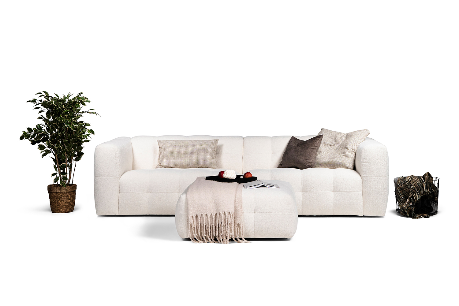 In picture: Bublee Maxi 3 with Bublee footstool. Fabric: Wooley 22907.