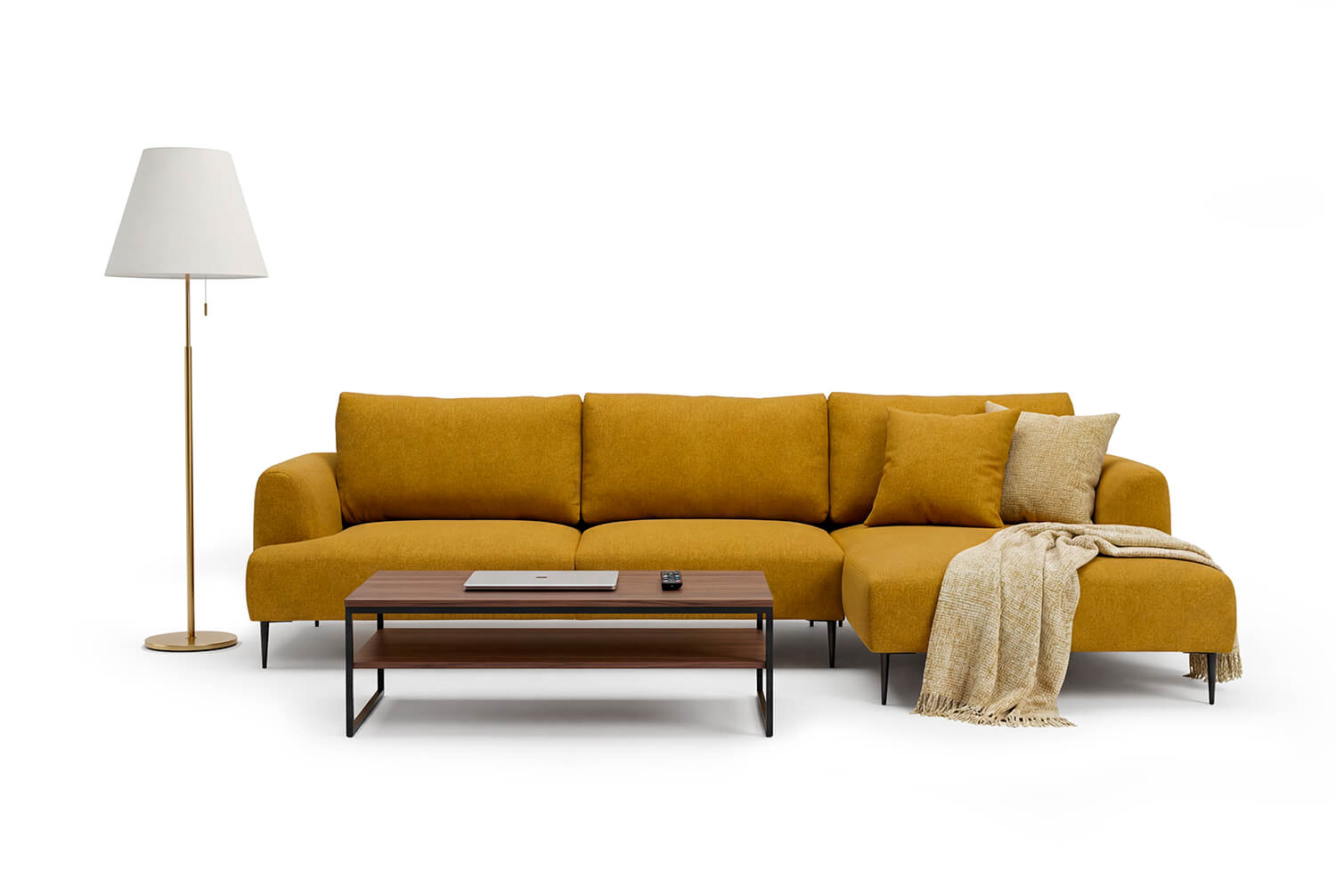 In picture: Vegas 4 DIV Left. Fabric: Lory 5016. Leg: 15, matte black.