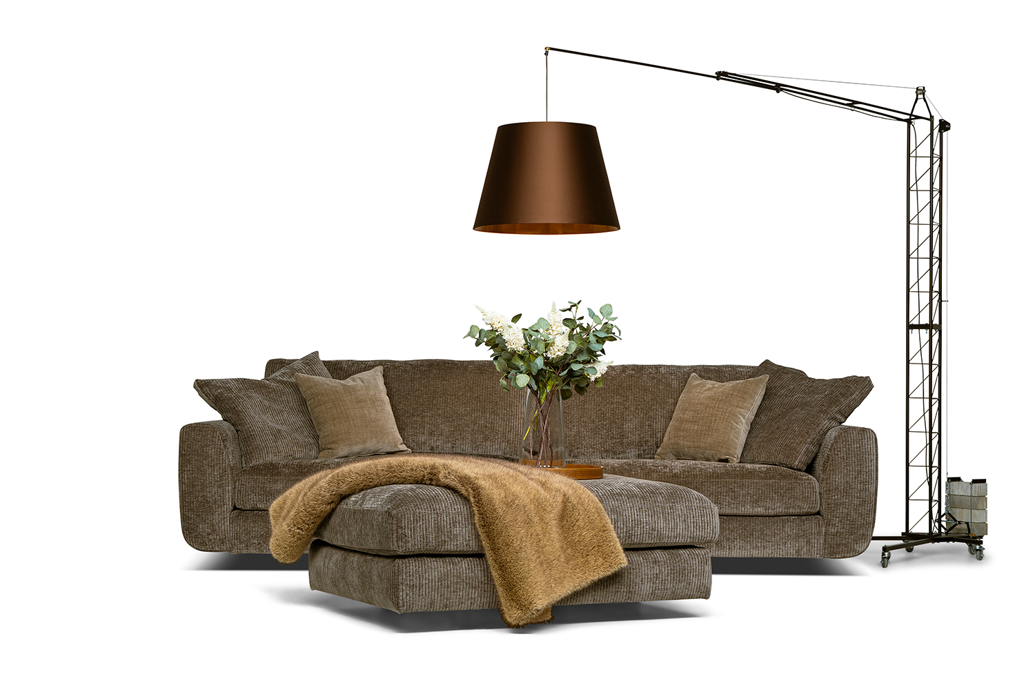 In picture: Sora 4 with Sora footstool. Fabric: Merlot 4012.
