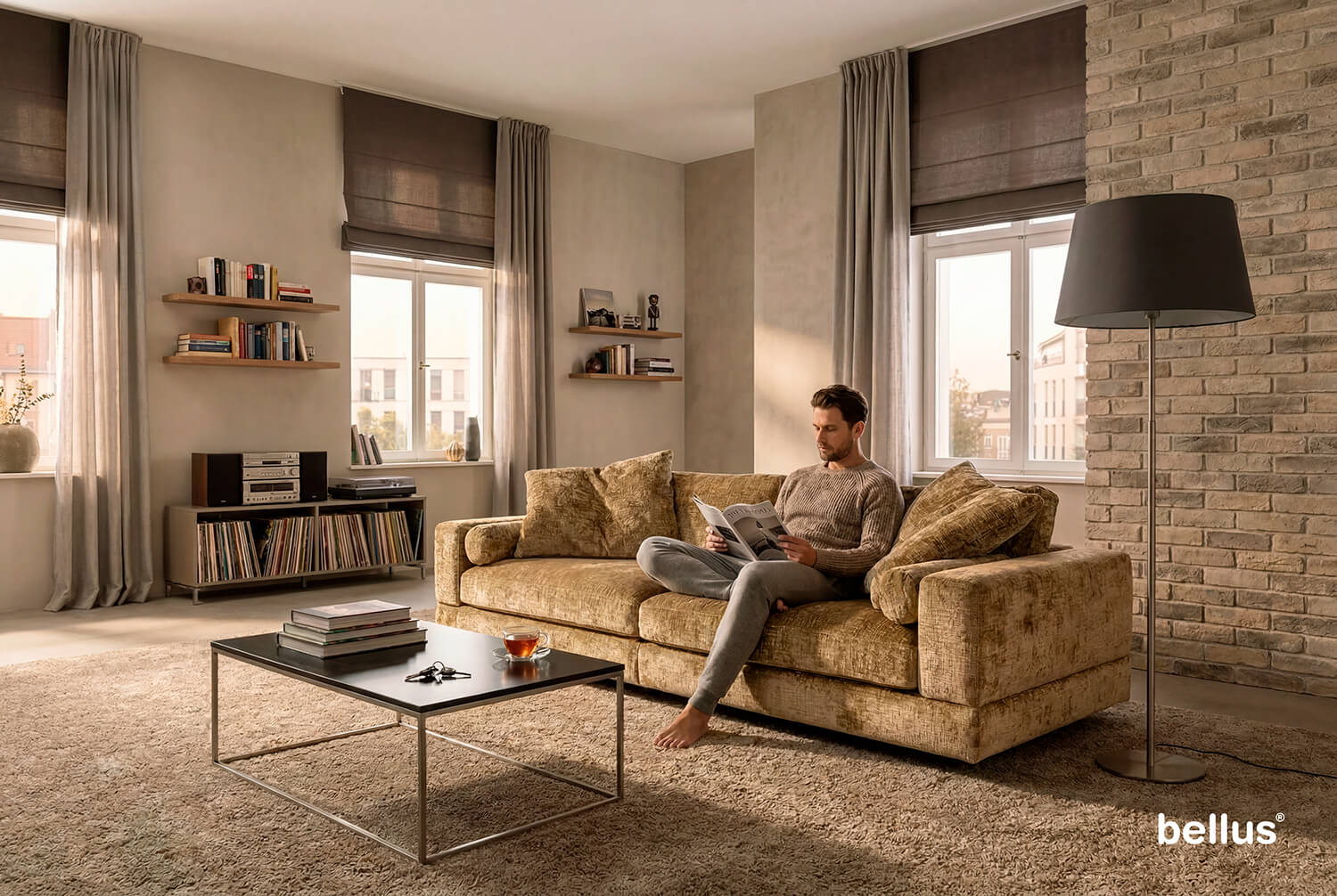 In picture: Aston 4. Fabric: Urban 3418.